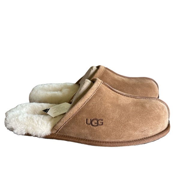 UGG Other - New Men's UGG Scuff Chestnut Suede Lamb House Slippers Shoes size 10